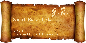 Gaebl Rozalinda névjegykártya